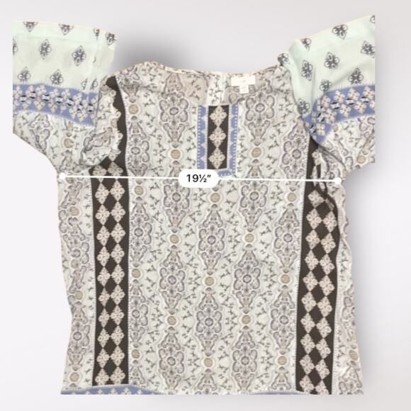 J. Jill‎ Floral Gauze Boho 3/4 Sleeve Tunic Short Dress Size MP - Picture 4 of 8